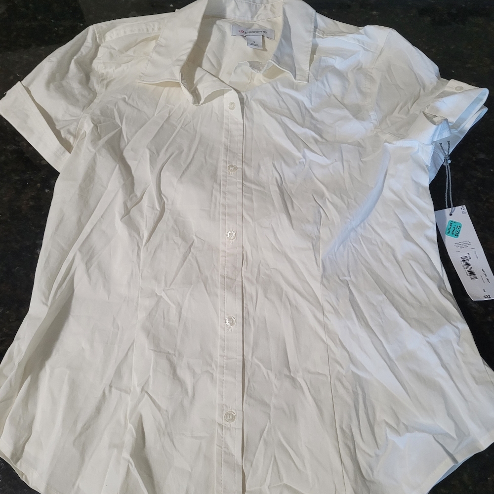 Short Sleeve White Button Down Shirt